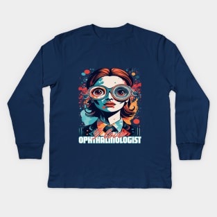 I love ophthalmologist woman. Kids Long Sleeve T-Shirt